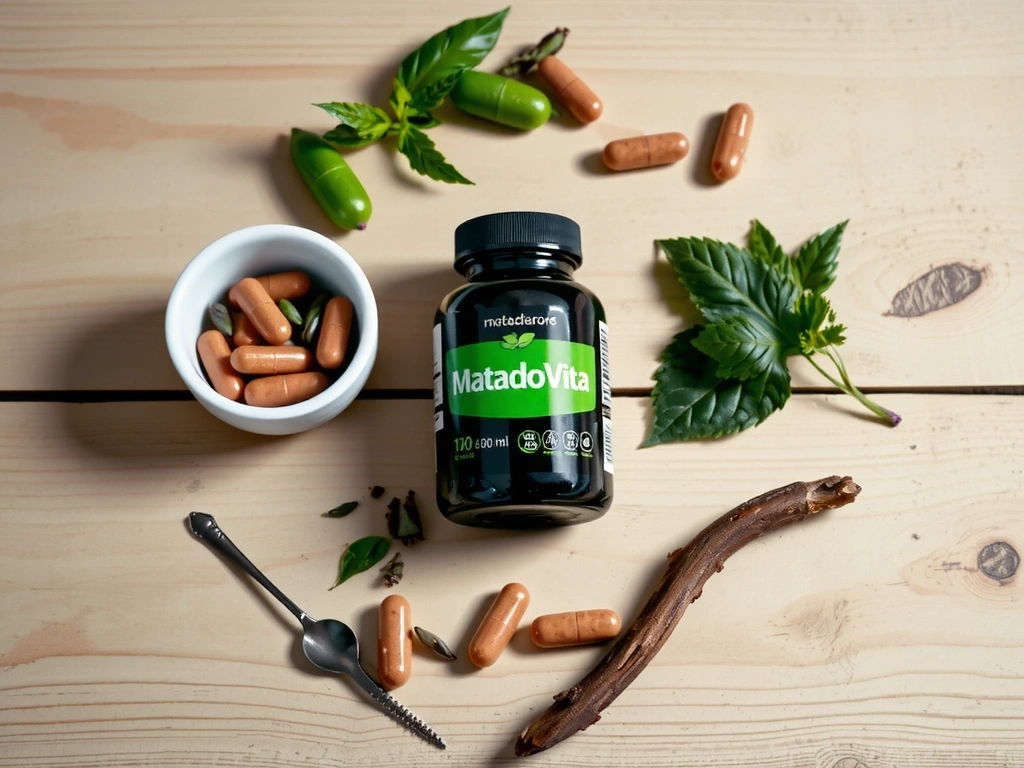 Ingredientes del producto Matadorvitacv en una mesa